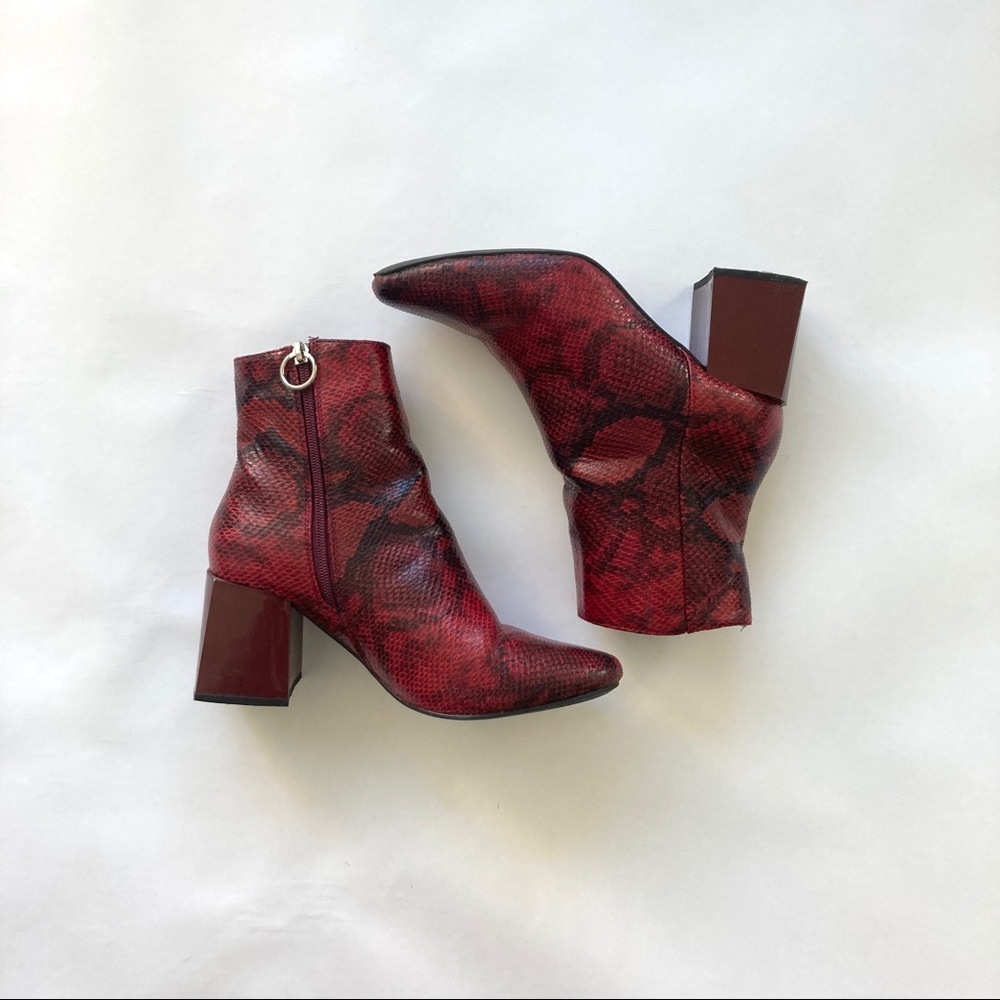 Red Snakeskin Boots